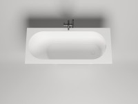 Ванна из искусственного камня Salini Ornella Kit S-Stone 170x70 см, встраиваемая, матовая белая, на ножках, со сливом-переливом, с донным клапаном