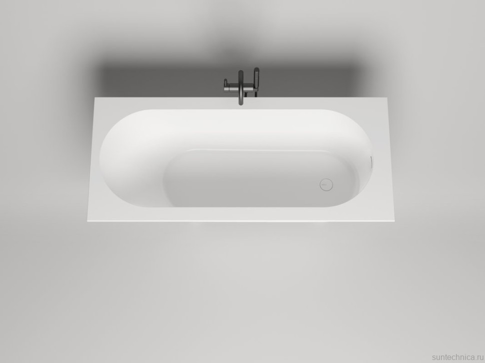 Ванна из искусственного камня Salini Ornella Kit S-Stone 170x70 см, встраиваемая, матовая белая, на ножках, со сливом-переливом, с донным клапаном