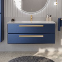 Тумба с раковиной Cezares Eco Cer 120 ручки сатиновое золото, sapfiro