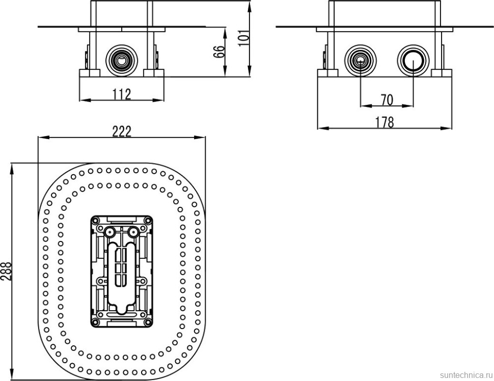 Термостатический смеситель встраиваемый Ravak Chrome CR 067.00 С ВНУТРЕННЕЙ ЧАСТЬЮ