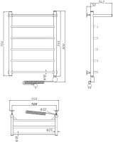 Полотенцесушитель электрический Тругор Браво эл ТЭН 1 ЛЦ4 80x50, с полкой