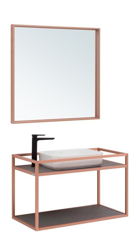 Мебель для ванной комнаты Allen Brau Liberty 90 подвесная, медь браш, столешница графит