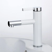 Смеситель для раковины Frap H52 F1052-14 белый, хром Смеситель для раковины Frap H52 F1052-14 белый, хром