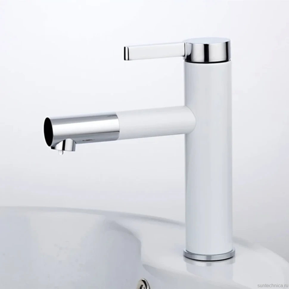 Смеситель для раковины Frap H52 F1052-14 белый, хром