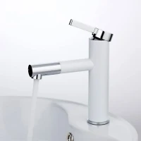 Смеситель для раковины Frap H52 F1052-14 белый, хром Смеситель для раковины Frap H52 F1052-14 белый, хром