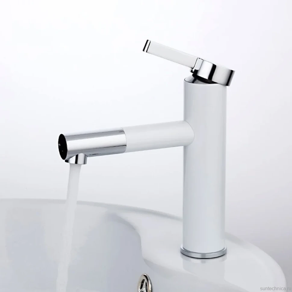 Смеситель для раковины Frap H52 F1052-14 белый, хром