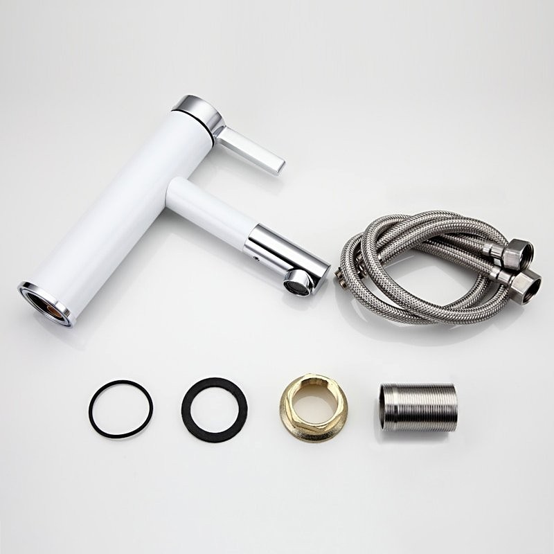 Смеситель для раковины Frap H52 F1052-14 белый, хром