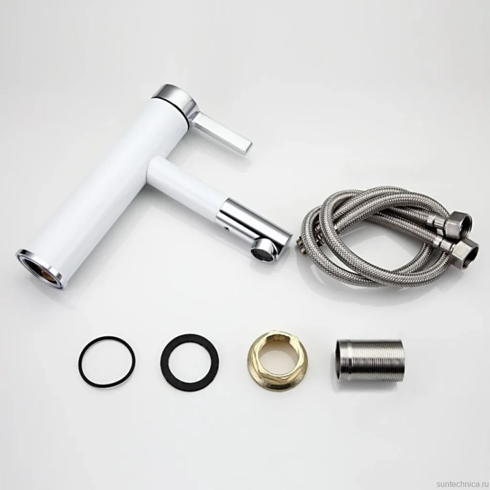 Смеситель для раковины Frap H52 F1052-14 белый, хром