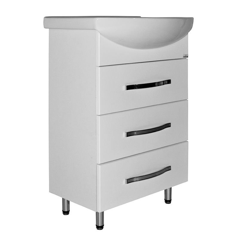 Тумба под раковину Элеганс-55 I тумба для ванной Mixline 55х31х86 Белый ПВХ