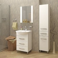 Тумба под раковину Элеганс-55 I тумба для ванной Mixline 55х31х86 Белый ПВХ