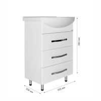 Тумба под раковину Элеганс-55 I тумба для ванной Mixline 55х31х86 Белый ПВХ
