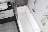 Акриловая ванна Marka One Prime 170x75 см, пристенная, белая, с каркасом