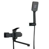 Смеситель с длинным изливом для ванны Frap H62 F2262 черный Смеситель с длинным изливом для ванны Frap H62 F2262 черный