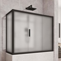 Шторка на ванну Kubele DE019 PR3-MAT-BLMT, 170х70 см, профиль матовый черный