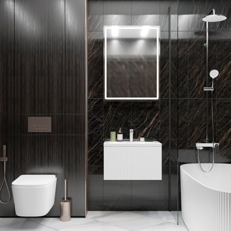 Тумба д/ванной "ВЕКТОР-60" подвесная под раковину Марго-60 (MIXLINE) (ПВХ)