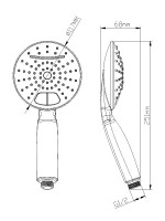 Душевая лейка D&K DC1101601 светло-серый, хром