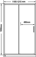 Душевая дверь в нишу Maybahglass MGD-1276-6 120 см, профиль черный, стекло прозрачное