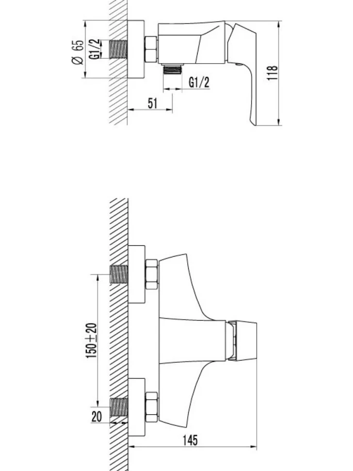 Смеситель для душа Lemark Unit LM4503C