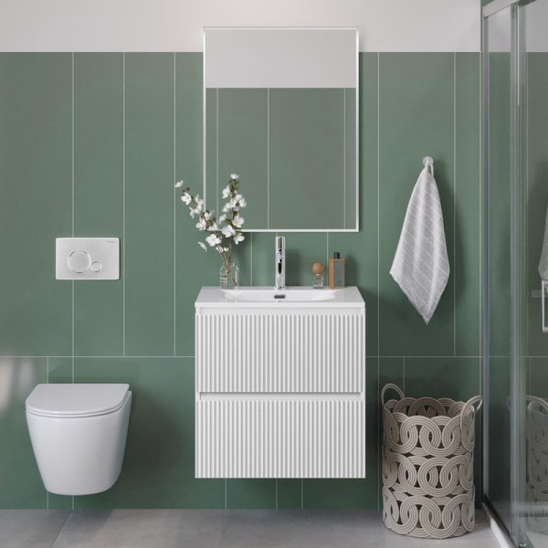 Мебель для ванной комнаты BelBagno Uno-mini 50 подвесная, 2 ящика, bianco opaco