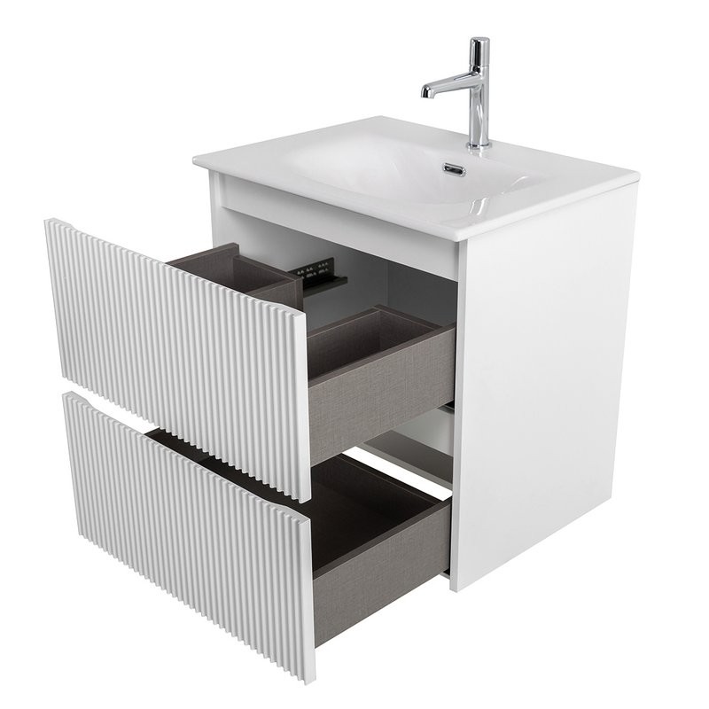 Мебель для ванной комнаты BelBagno Uno-mini 50 подвесная, 2 ящика, bianco opaco