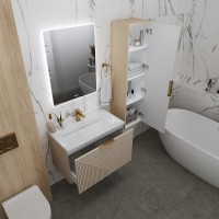 Тумба под раковину без столешницы Grossman Блисс 100 матовая бежевая