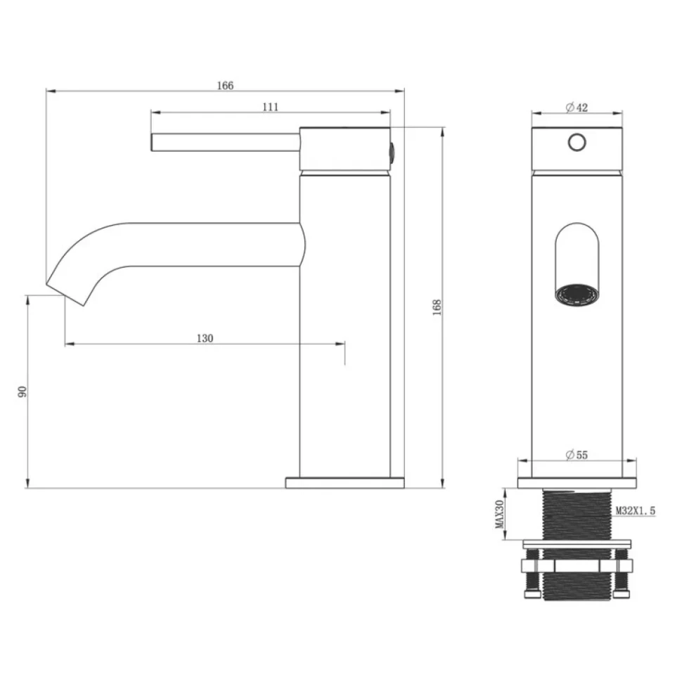 Смеситель для раковины Wonzon & Woghand Stick WW-88139017-MW белый матовый