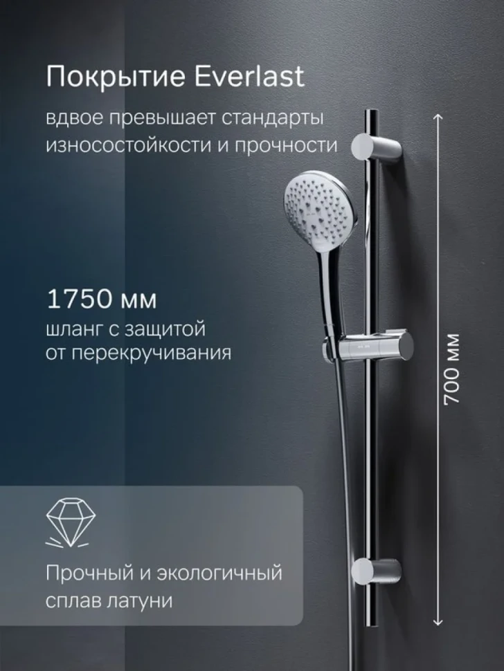 Душевой гарнитур AM.PM Gem F0190100 хром