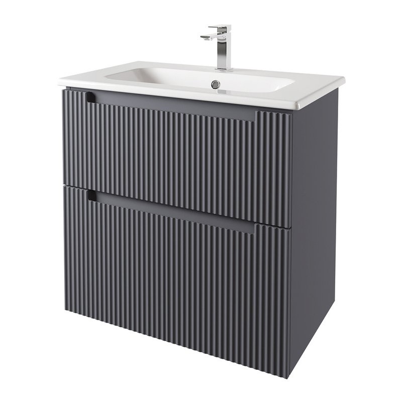 Тумба с раковиной Dreja Euphoria 80 матовый серый базальт