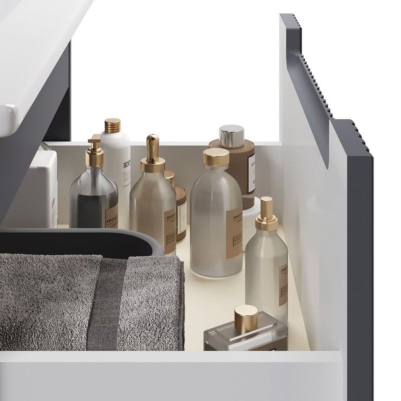 Тумба с раковиной Dreja Euphoria 80 матовый серый базальт