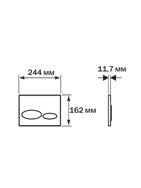 Кнопка смыва для унитаза AQUATEK KDI-0000074 АБС-пластик, цвет матовый черный