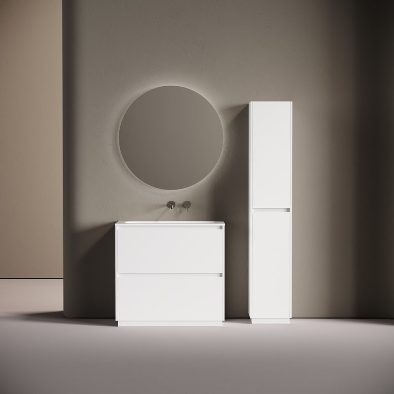 Мебель для ванной комнаты Sancos Libra Floor 90 напольный, белый глянец, раковина СN7019wx