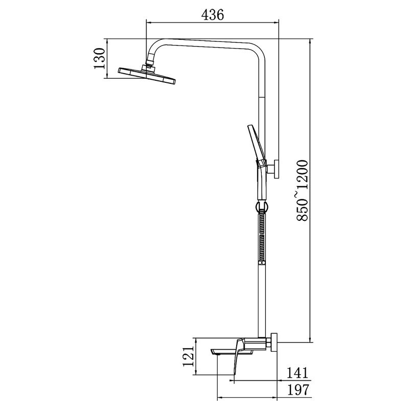 Душевая стойка AZARIO Conda AZ-K2311B черный матовый