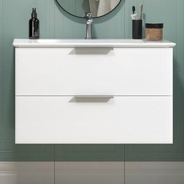 Тумба с раковиной KERAMA MARAZZI Piano 85 подвесная, белая глянцевая