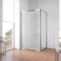 Душевой уголок Vegas Glass ZP+ZPV Tur Novo 130*80 08 10 профиль глянцевый хром, стекло сатин