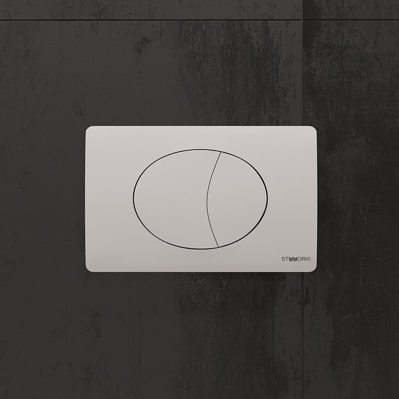 Кнопка смыва для унитаза STWORKI 230824 пластик, цвет матовый белый