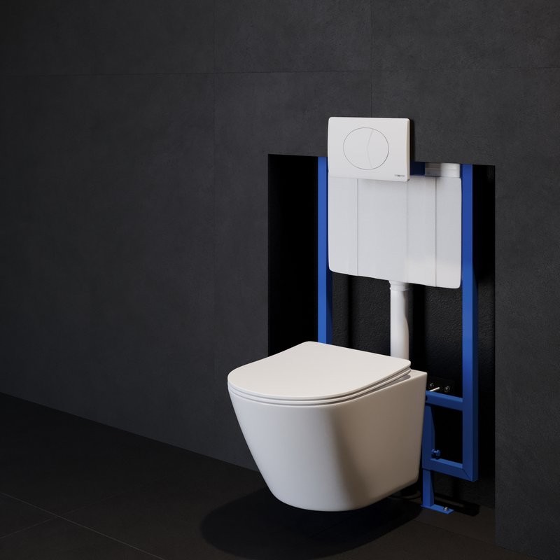 Кнопка смыва для унитаза STWORKI 230824 пластик, цвет матовый белый