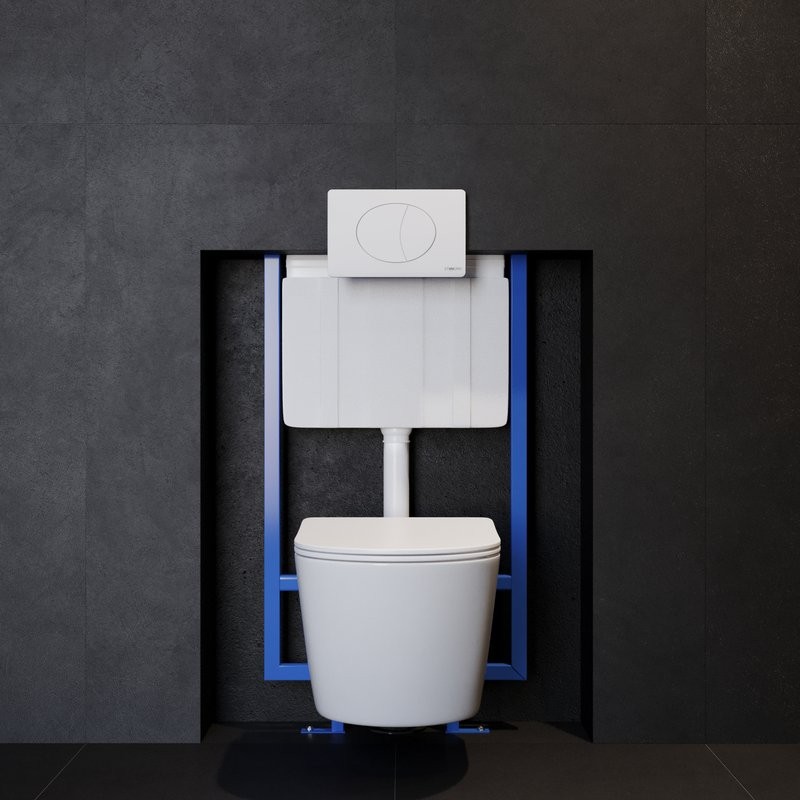 Кнопка смыва для унитаза STWORKI 230824 пластик, цвет матовый белый