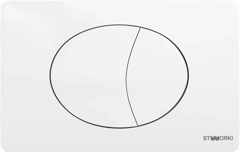 Кнопка смыва для унитаза STWORKI 230824 пластик, цвет матовый белый