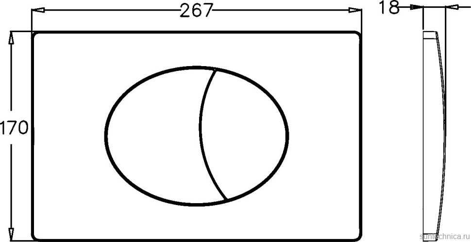 Кнопка смыва для унитаза STWORKI 230824 пластик, цвет матовый белый