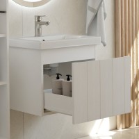 Тумба с раковиной Vigo Finlay 50 подвесная, 1 ящик, матовая белая