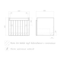 Тумба с раковиной Vigo Finlay 50 подвесная, 1 ящик, матовая белая