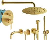 Комплект для ванной Plumberia Selection Ixo KITZXO18OB210 С ВНУТРЕННЕЙ ЧАСТЬЮ, золото брашированное