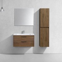 Тумба с раковиной Vincea Chiara 2D 80, 2 ящика, дуб табак, с белой раковиной