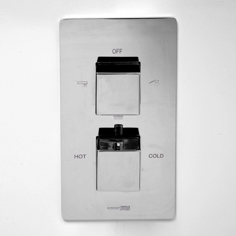 Термостатический смеситель встраиваемый Wasserkraft Alme 1544 Termo С ВНУТРЕННЕЙ ЧАСТЬЮ, для ванны с душем