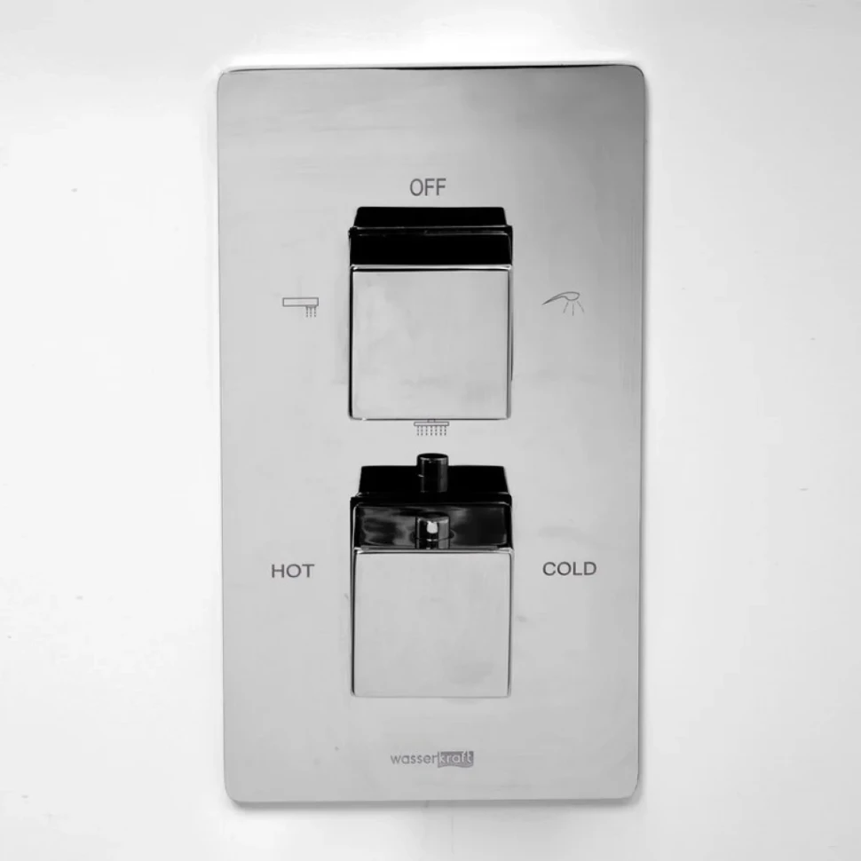 Термостатический смеситель встраиваемый Wasserkraft Alme 1544 Termo С ВНУТРЕННЕЙ ЧАСТЬЮ, для ванны с душем