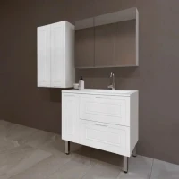 Тумба с раковиной Style Line Альба 90 Люкс R, с бельевой корзиной