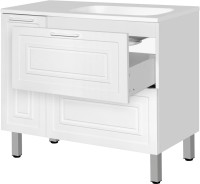 Тумба с раковиной Style Line Альба 90 Люкс R, с бельевой корзиной