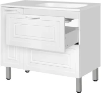 Тумба с раковиной Style Line Альба 90 Люкс R, с бельевой корзиной