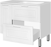 Тумба с раковиной Style Line Альба 90 Люкс R, с бельевой корзиной