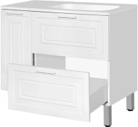 Тумба с раковиной Style Line Альба 90 Люкс R, с бельевой корзиной